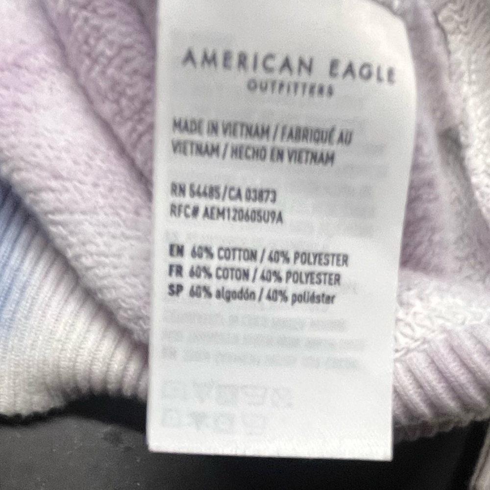 American Eagle Blue/Purple/Yellow Tie-dye Sweatshirt, L - Picture 4 of 5